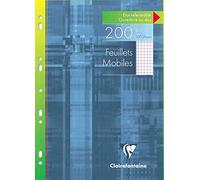 Clairefontaine 17522C - 1 Bloc de recambios de hojas con bolsa de cartón - 200 páginas Hojas sueltas perforadas 21x29,7 cm 90g cuadrados pequeños con margen