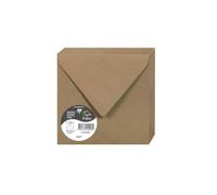 Clairefontaine 29008C - Pack de 20 sobres de Pollen - 14x14 cm 120g/m2 - Marrón Kraft
