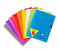 Clairefontaine 293751AMZC - Lote de 9 Cuadernos Grapados Mimesys - 17x22 cm - 48 Páginas Cuadrados Grandes - Papel cuadriculado blanco 90g, Cubierta de Polipropileno - Surtido de colores