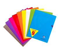 Clairefontaine, 299361AMZC, Lote de 9 Cuadernos Grapados, Mimesys, 24x32 cm, 96 Páginas, Cuadrados Grandes, Papel Blanco 90gr, Polipropileno, Variación de colores