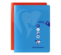 Clairefontaine 303727C - Cuaderno grapado de obras prácticas Mimesys, 17 x 22 cm, 80 páginas grandes baldosas 90 g y sólidas blancas 125 g, Cubierta Polypro, Color aleatorio