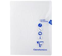 Clairefontaine 303780C, Un cuaderno piqué Dibujo Mimesys 32 páginas, 17 x 22 cm, 125 g, color blanco, cubierta polipro (plástico) incoloro