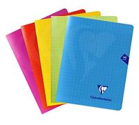 Clairefontaine 303781Cpack - Lote de 5 cuadernos con grapas Mimesys (17 x 22 cm, 140 páginas grandes azulejos - Papel blanco 90 g - Cubiertas Polypro surtidos aleatorios