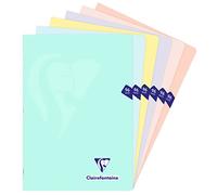Clairefontaine 308162C - Cuaderno grapado Mimesys Pastel, A4, 21 x 29, 7 cm, 96 páginas pequeñas baldosas, Papel blanco 90 g, Cubierta Polypro opaca, Color aleatorio