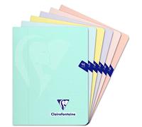 Clairefontaine 308741C - Mimesys PASTEL cahier piqué polypro 17x22cm 96p séyès coloris assortis - PAQ DE 10