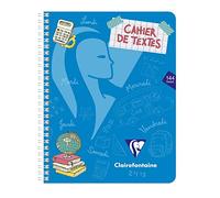 Clairefontaine 308756C - Un cahier de texte à spirale Mimesys 144 pages 17x22 cm 90g grands carreaux, couverture polypro (plastique), couleur aléatoire