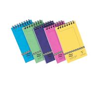 Clairefontaine 3151Z - Un lot de 20 blocs à spirale en-tête Minor Pad Europa 120 pages détachables 7,6x12,2 cm 90g lignées avec fermeture élastique, Couvertures en carte lustrée couleurs assorties
