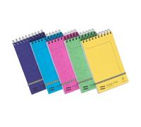 Clairefontaine 3152Z - Un lot de 10 blocs à spirale en-tête Major Pad Europa 300 pages détachables 12,7x20,7 cm 90g lignées avec fermeture élastique, couverture en carte lustrée couleurs assorties