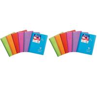 Clairefontaine, 322601C, 1 Índice, Personalizable Koverbook, 9x14 cm, 100 Páginas, Interior: Cuadros Pequeños, Papel Blanco 90 gr, Cubierta polipropileno, Color Aleatorio (Paquete de 2)