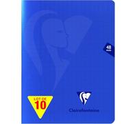 Clairefontaine 322751Cpack - Lote de 10 cuadernos con grapas Mimesys azul marino, 17 x 22 cm, 48 páginas grandes azulejos - Papel blanco 90 g - Cubiertas Polypro