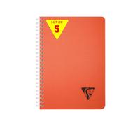 Clairefontaine 327503Cpack - Linicolor carnet reliure intégrale 14,8x21cm 180p Q.5x5 ESSENCE Rouge garance - PAQ DE 5