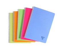 Clairefontaine 328145C Colección Linicolor FRESH Lote de 10 Cahiers à Spirale - A4 21x29,7 cm - 100 Páginas Lignées avec Marge - Couverture Polypro Transparente - Couleurs Aléatoires