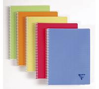 Clairefontaine 328325C Collection Linicolor Fresh Un Cahier à Spirale - 24x32 cm - 100 Pages- Papier Blanc 90 g - Couverture Polypro Transparent Couleur Aléatoire -1 unidad [modelo surtido]