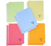Clairefontaine 328725C Linicolor Fresh Collection - Libretas de espiral (17 x 22 cm), 100 páginas, cuadrados pequeños, papel blanco, 90 g, paquete de 10