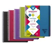 Clairefontaine 329756C cuadernos con sujetador de alambre, A5+, forrados, 90 hojas, 90 g, colores surtidos, paquete de 5