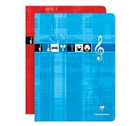 Clairefontaine 3307C Cahier piqué Musique & Song 24x32cm 90g 24 feuilles Coloris Assortis Lot de 10
