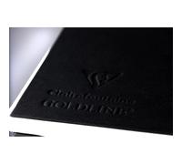Clairefontaine 34296C Libreta Cosida Goldline - 50 Hojas de Papel de Dibujo Blanco - A5 14,8x21 cm 140g - Formato Horizontal - Cubierta Rígida Negra Imitación Tela