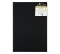 Clairefontaine 34304C Libreta Cosida Goldline - 40 Hojas de Papel de Dibujo Marfil - A4 21x29,7 cm 140g - Formato Vertical - Cubierta Rígida Negra Imitación Tela