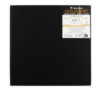 Clairefontaine 34312C Libreta Cosida Goldline - 50 Hojas de Papel de Dibujo Blanco - 20x20 cm 140g - Formato Cuadrado - Cubierta Rígida Negra Imitación Tela