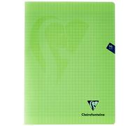 Clairefontaine 353361C Un Cahier Agrafé Mimesys Vert - 24 x 32 cm - 96 páginas Grands Carreaux - Papier Blanc 90 g - Couverture Polypro