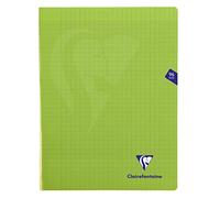 Clairefontaine 353361C - Un paquet de 10 cahiers piqués Mimesys 96 pages 24x32 cm 90g grands carreaux, couverture polypro (plastique), Vert