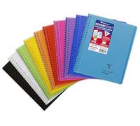 Clairefontaine 356601C - Cuaderno de espiral Koverbook (17 x 22 cm, 160 páginas, pequeñas baldosas, papel blanco, 90 g, cubierta de polietileno, color aleatorio