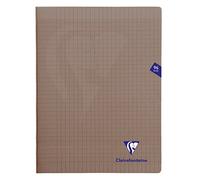 Clairefontaine 363361C - Un cahier piqué Mimesys 96 pages 24x32 cm 90g grands carreaux, couverture polypro (plastique), Gris