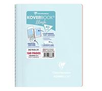 Clairefontaine 366681C - Cuaderno de espiral Koverbook Blush (A5, 14,8 x 21 cm, 160 páginas pequeñas baldosas - Papel blanco 90 g - Cubierta envolvente Polypro opaca - Color aleatorio