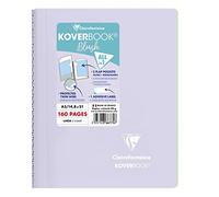 Clairefontaine 366775C - Cuaderno de espiral Koverbook Blush, 160 páginas desmontables, 14, 8 x 21 cm, 90 g, con rayas, tapa de polipropileno envuelta, color lila y verde