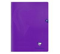 Clairefontaine 373312C - Un cahier piqué Mimesys 48 pages 24x32 cm 90g petits carreaux, couverture polypro (plastique), Violet