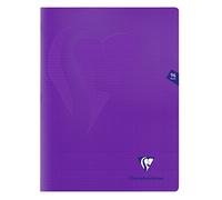 Clairefontaine 373362C - Un paquet de 10 cahiers piqués Mimesys 96 pages 24x32 cm 90g petits carreaux, couverture polypro (plastique), Violet