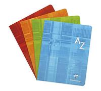 Clairefontaine 3748C Un Répertoire Alphabétique Agrafé - 17x22 cm 96 Pages Grands Carreaux Papier Clairefontaine Blanc 90 g - Couverture Carte Pelliculée Couleur Aléatoire
