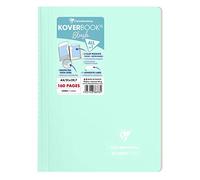 Clairefontaine 376773C - Cuaderno de espiral Koverbook Blush, 160 páginas desmontables, 21 x 29, 7 cm, 90 g, con rayas, tapa de polipropileno envuelta, color menta al agua/rosa