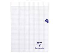 Clairefontaine 393361C - Un paquet de 10 cahiers piqués Mimesys 96 pages 24x32 cm 90g grands carreaux, couverture polypro (plastique), Incolore