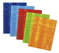 Clairefontaine 63362C cuadernos con grapas, A4+, cuadrados, 90 g, 48 hojas, colores surtidos, paquete de 10