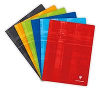 Clairefontaine 63362C Un Cahier Agrafé - 24x32 cm - 96 Pages Petits Carreaux - Papier Blanc 90 g - Couverture Carte Pelliculée Couleur Aléatoire