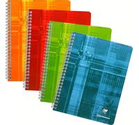 Clairefontaine 68761C - 1 Cuaderno de espiral 180 páginas, 17x22 cm, 90g/m2, interior cuadrados, cubierta de cartón plastificado - Color aleatorio