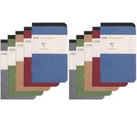 Clairefontaine 73102C Collection Age Bag - Lote de 2 cuadernos grapados, 7,5 x 12 cm, 48 páginas pequeñas - Papel blanco 90 g - Cubierta para tarjeta con diseño de grano de piel, colores aleatorios