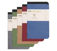Clairefontaine 73102C Collection Age Bag - Lote de 2 cuadernos grapados, 7,5 x 12 cm, 48 páginas pequeñas - Papel blanco 90 g - Cubierta para tarjeta con diseño de grano de piel, colores aleatorios