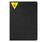 Clairefontaine 733001Cpack Collection Age Bag Un juego de 5 cuadernos grapados negros, A4, 21 x 29,7 cm, 96 páginas sólidas blancas, papel de 90 g, fundas para tarjeta con diseño de grano de piel