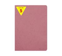 Clairefontaine 733066Cpack - Age Bag cahier piqué 21x29,7cm 96p ligné + marge rose antique - PAQ DE 5