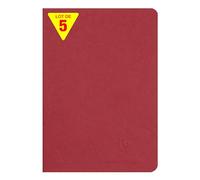 Clairefontaine 733162Cpack Collection Age Bag Un juego de 5 cuadernos grapados rojos - A5 14,8 x 21 cm - 96 páginas con líneas - Papel blanco 90 g - Cubiertas para tarjeta con diseño de grano de piel