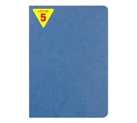 Clairefontaine 733164Cpack Collection Age Bag Un juego de 5 cuadernos grapados azules - A5 14,8 x 21 cm - 96 páginas con líneas - Papel blanco 90 g - Cubiertas para tarjeta con diseño de grano de piel