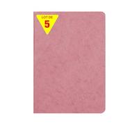 Clairefontaine 733166Cpack - Age Bag cahier piqué 14,8x21cm 96p ligné rose antique - PAQ DE 5