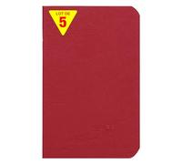Clairefontaine 734102Cpack Collection Age Bag Un juego de 5 cuadernos grapados rojos, 9 x 14 cm, 96 páginas sólidas blancas, papel de 90 g, fundas para tarjeta con diseño de grano de piel