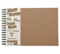 Clairefontaine 781061 C , Álbum de viaje, A4 horizontal Age Bag, con rayas, 40 bla, color marrón A4 liniert