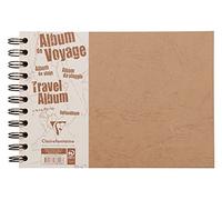 Clairefontaine 781061 C - Álbum de viaje, A4 horizontal Age Bag, con rayas, 40 bla, color marrón A5 liniert