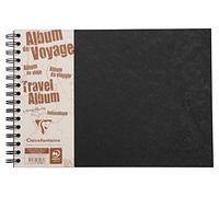 Clairefontaine 781061 C - Álbum de viaje, A4 horizontal Age Bag, con rayas, 40 bla, color negro A4 liniert