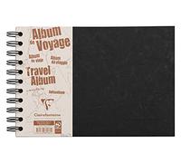 Clairefontaine 781061 C , Álbum de viaje, A4 horizontal Age Bag, con rayas, 40 bla, color negro A5 liniert
