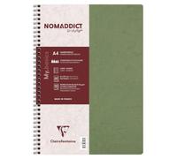 Clairefontaine 781453C Un Cahier à Spirale Vert - A4 21x29,7 cm 100 Pages Lignées avec Marge Papier Clairefontaine Blanc 90 g - Couverture Carte Lustrée Grain Cuir - Collection Age Bag